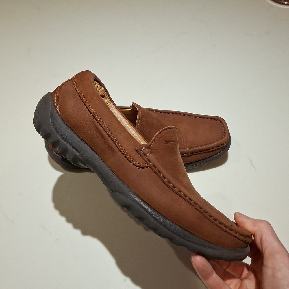 Geox Chocolate/Coffee Brown Leather Slip-on Driving Loafers (EU 38/US 7.5-8) - Picture 2 of 8